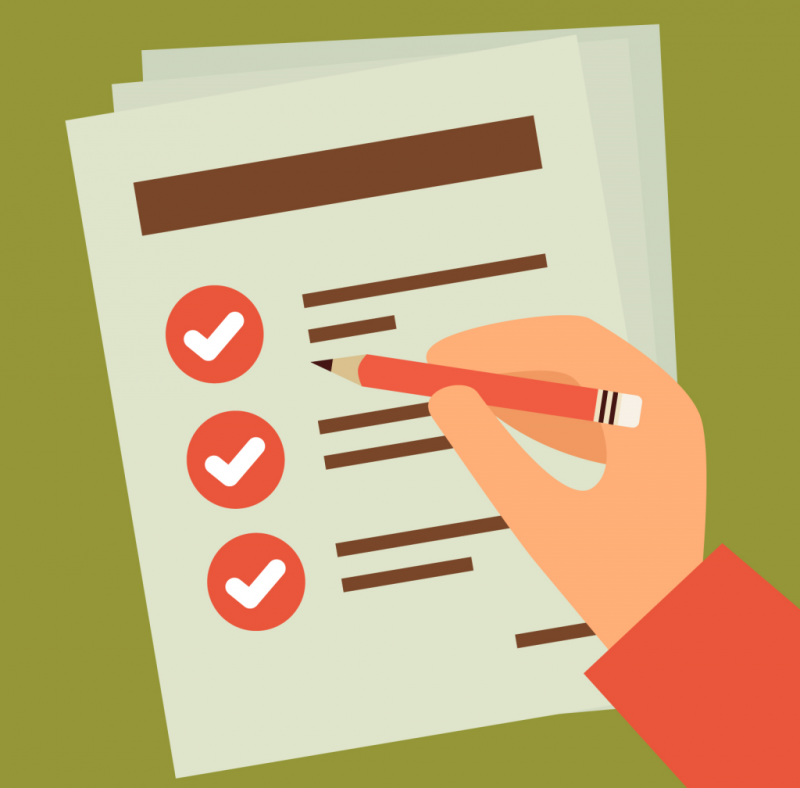 ilustração de um check-list