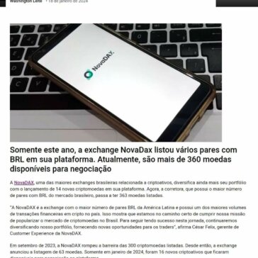 NovaDAX inicia 2024 com 16 novas listagens de criptoativos – webitcoin