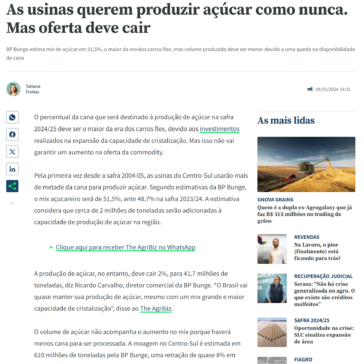 As usinas querem produzir açúcar como nunca. Mas oferta deve cair – The Agribiz